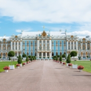 a large building with many windows with Catherine Palace in the background