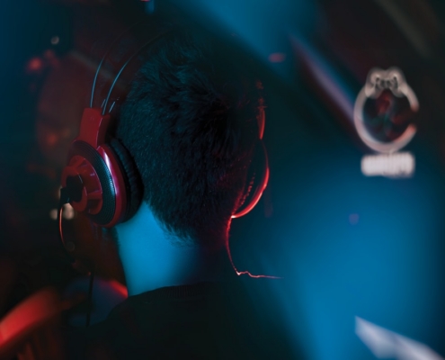 a person wearing headphones