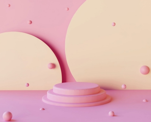 a pink and white object