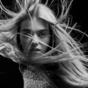 grayscale photography of woman
