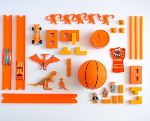 orange plastic toys