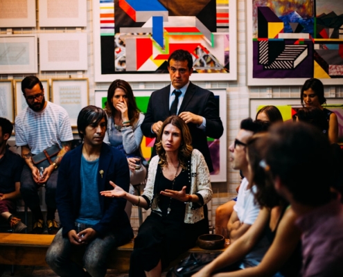 people meeting in room