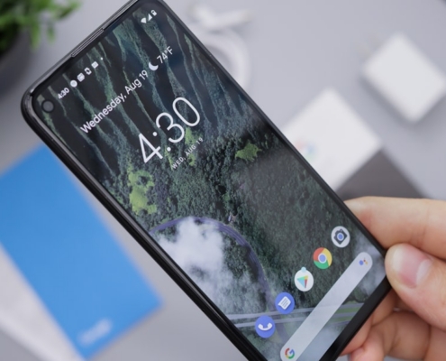 person holding black android smartphone