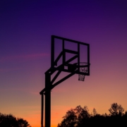 silhouette of basketball system