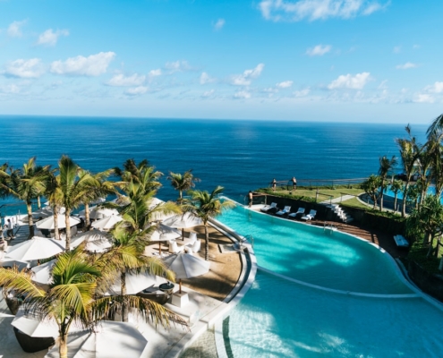 swimming pool near ocean