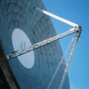 white and black satellite dish