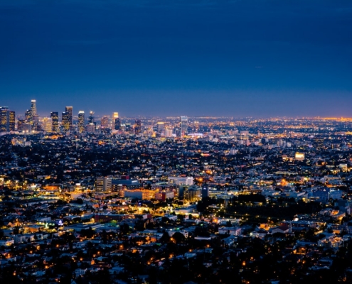aerial photography of cityscape at night