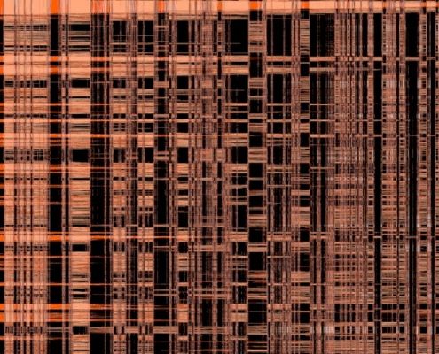 An orange and black plaid pattern is shown