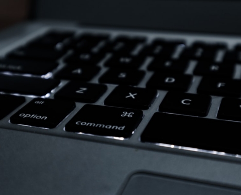 black and silver laptop computer