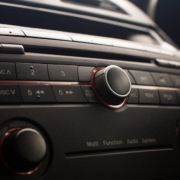 black car stereo turned off