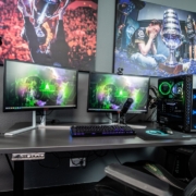 black computer keyboard on white table