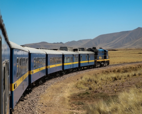 blue train during daytime