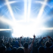 crowd in front of stage
