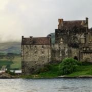 gray castle on shore