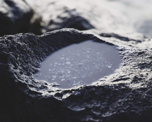 gray stone filled with water