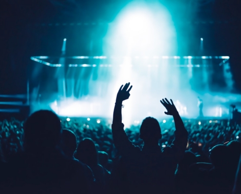 people watching concert