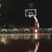 white and red basketball hoop