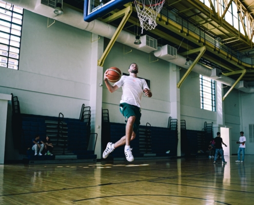a person playing basketball