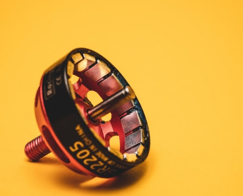 black and red round device