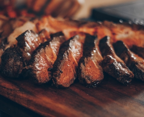 cooked sliced meat