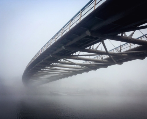 low angle photography of bridge