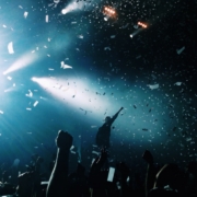 silhouette of people watching a concert