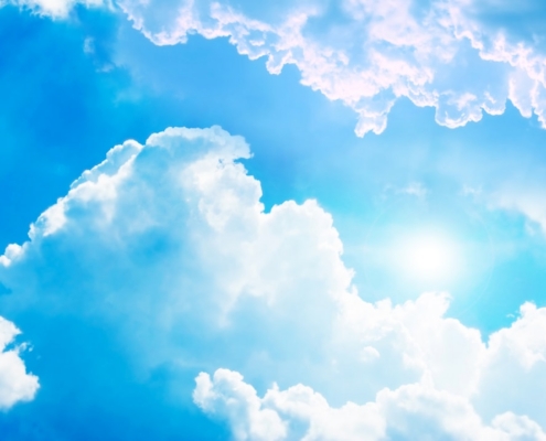 white and blue cloud formation