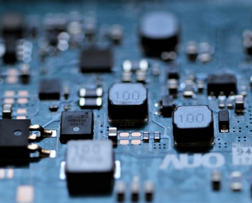 a close up of a circuit board
