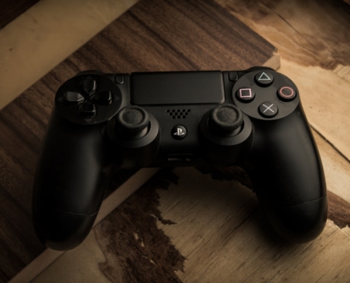 a close up of a video game controller