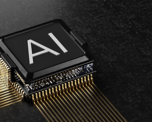 A computer chip with the letter ia printed on it