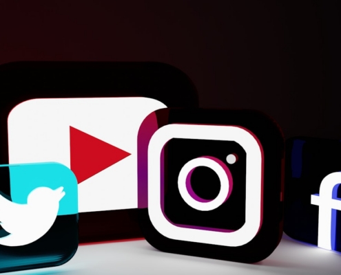 a group of different types of social media logos