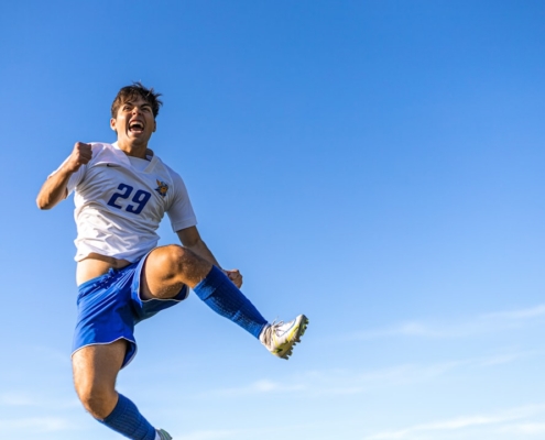 a man jumping in the air