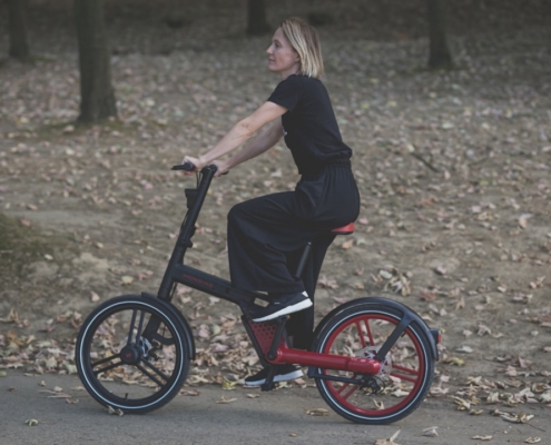 a man riding a bike