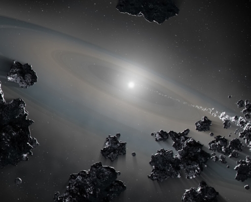 an artist's rendering of a distant star system