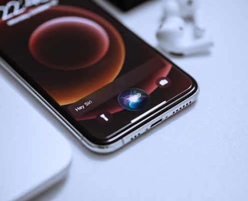 black android smartphone on white table