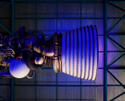 blue and white light fixture
