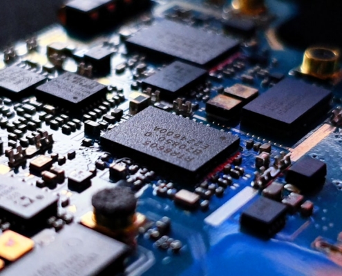 blue circuit board