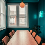 brown wooden table with chairs