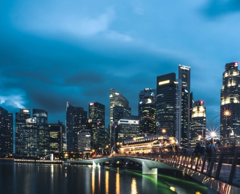 cityscape at night