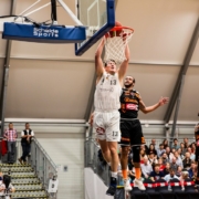 man playing basketball