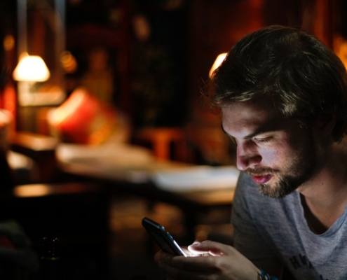 man using phone