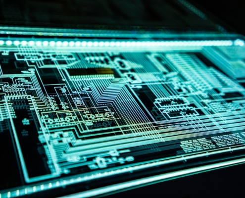 teal LED panel