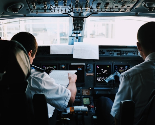 two men inside the plane