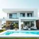 white and blue swimming pool