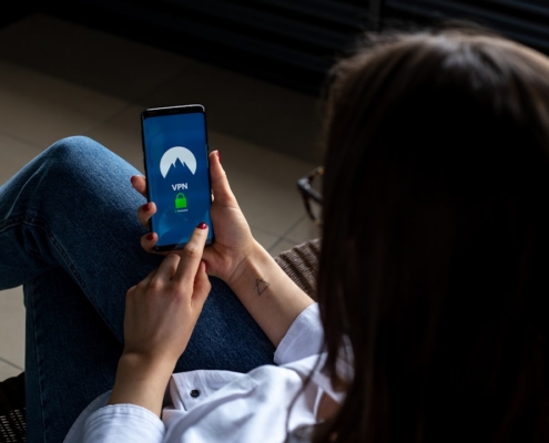 woman using smartphone