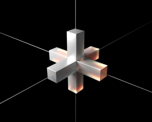 a black and white photo of a geometric object