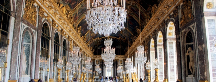 a large room with a chandelier in it