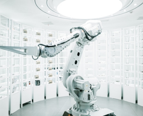 a room with many machines