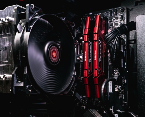 black and red computer part