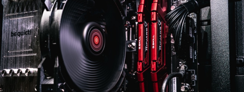 black and red computer part